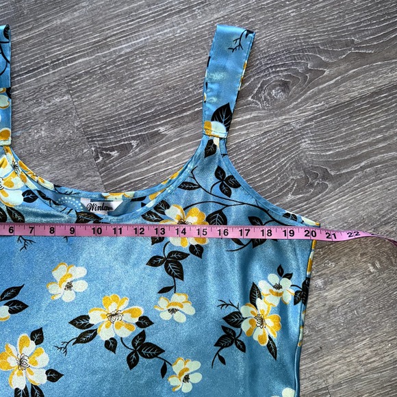 Baby Blue Floral Slip Dress - Picture 4 of 5